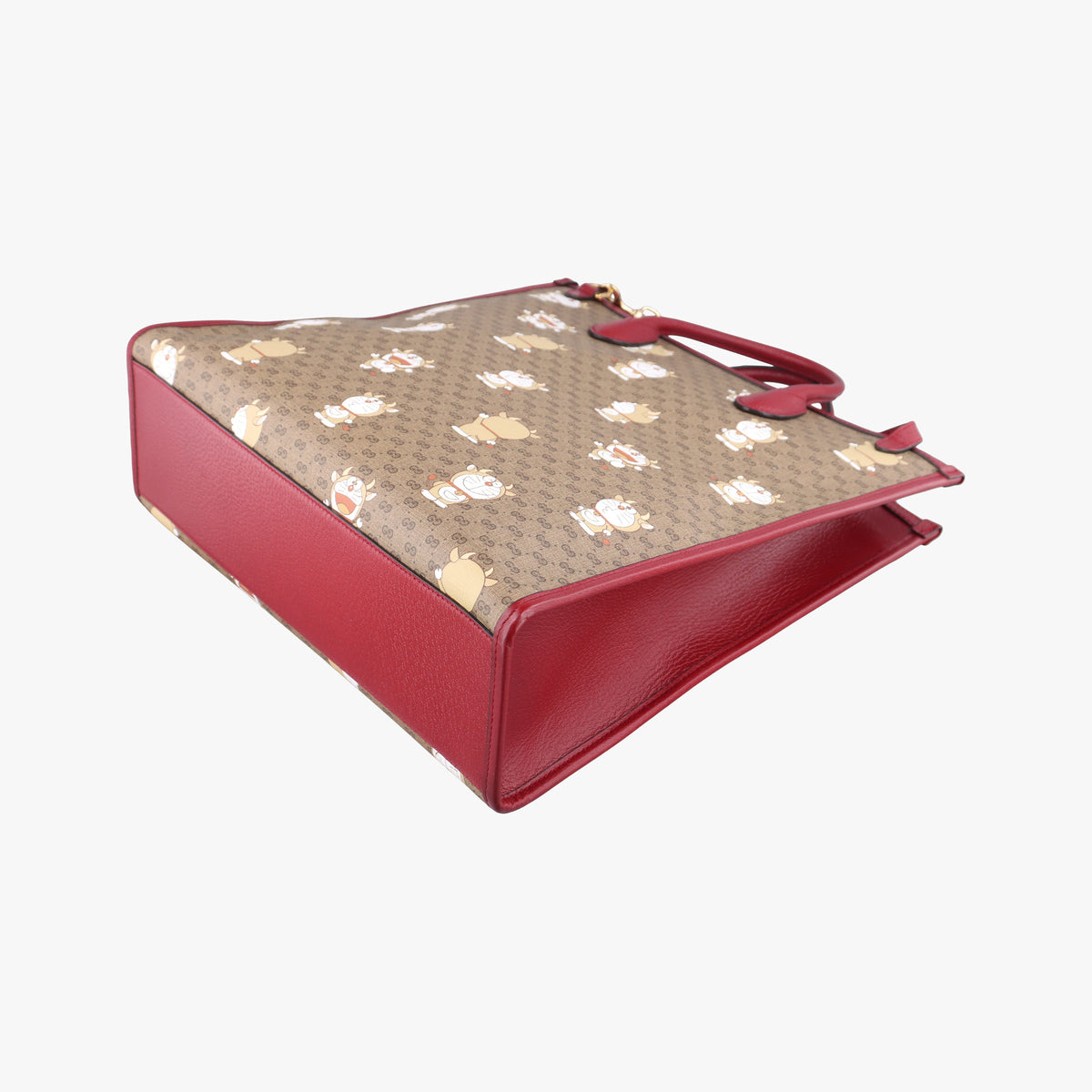 Pre-owned Gucci Doraemon GG Supreme Beige×Red PVC coated canvas×Leather 654345 shoulderbag | stylenewstar