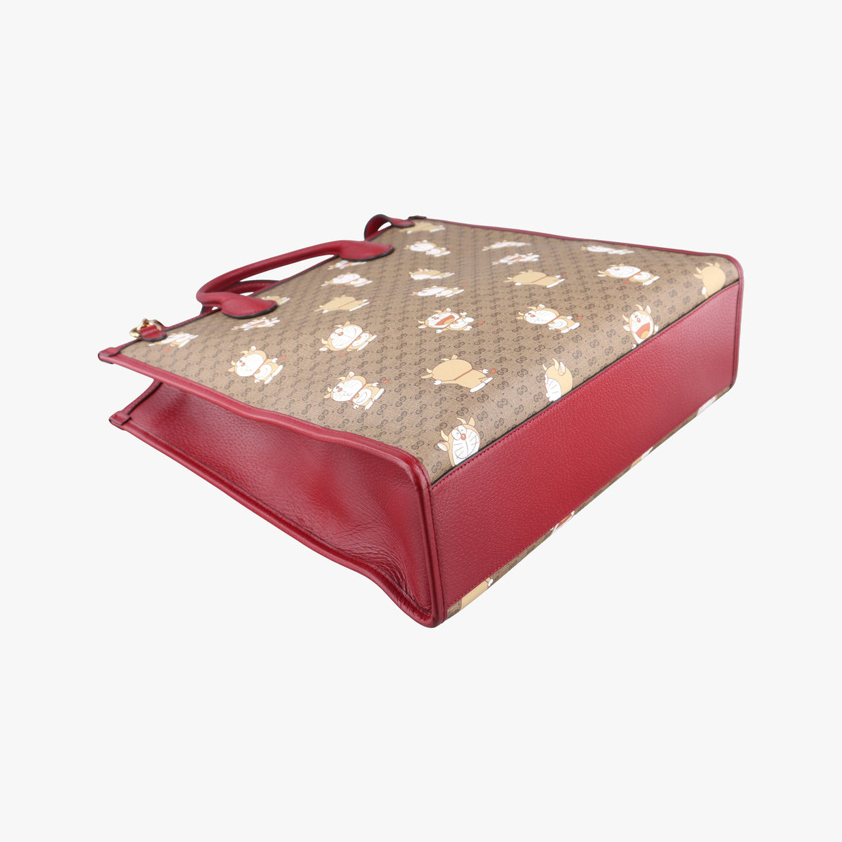 Pre-owned Gucci Doraemon GG Supreme Beige×Red PVC coated canvas×Leather 654345 shoulderbag | stylenewstar