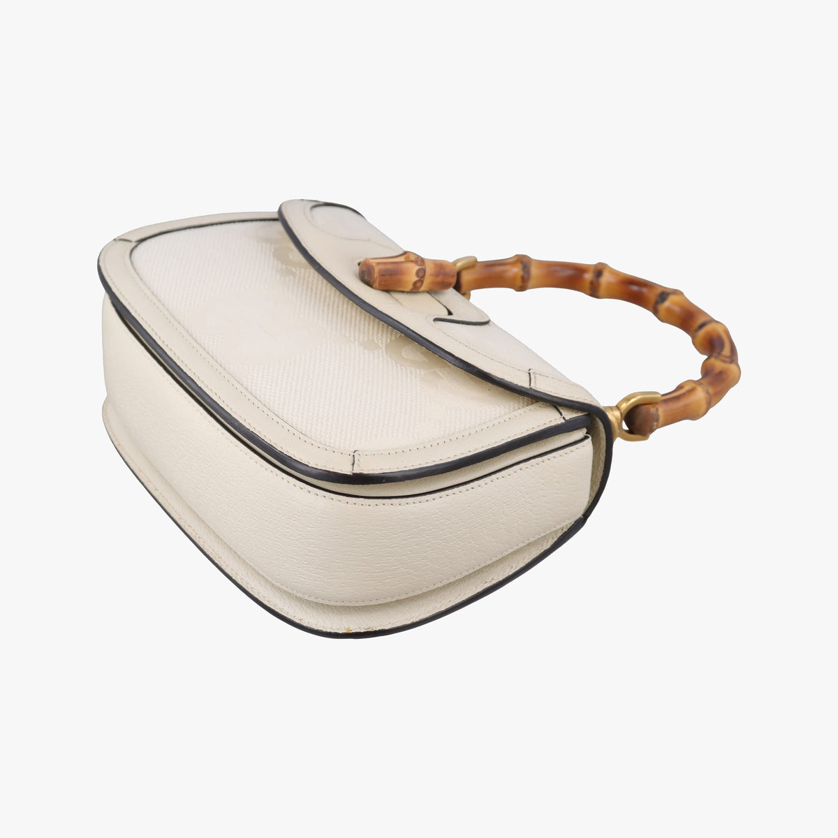 Pre-owned Gucci New Bamboo White canvas×leather 675797 shoulderbag | stylenewstar