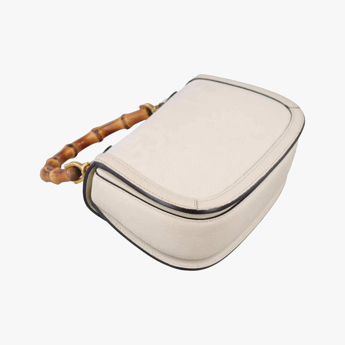 Pre-owned Gucci New Bamboo White canvas×leather 675797 shoulderbag | stylenewstar
