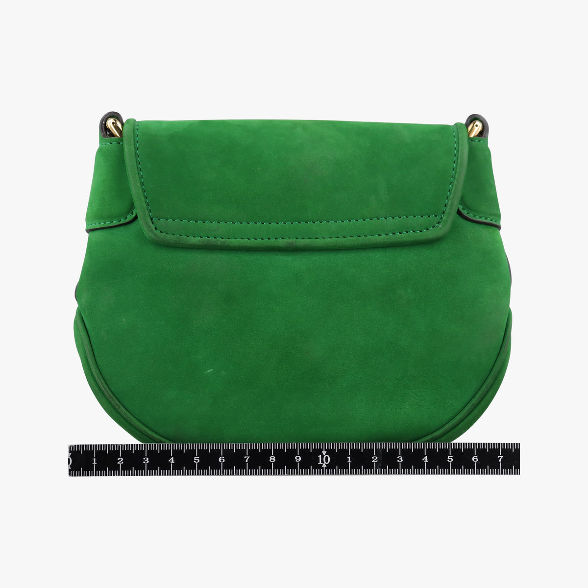 Secondhand Gucci Nubuck Tigrette Chain Green suede 290684 shoulderbag | stylenewstar