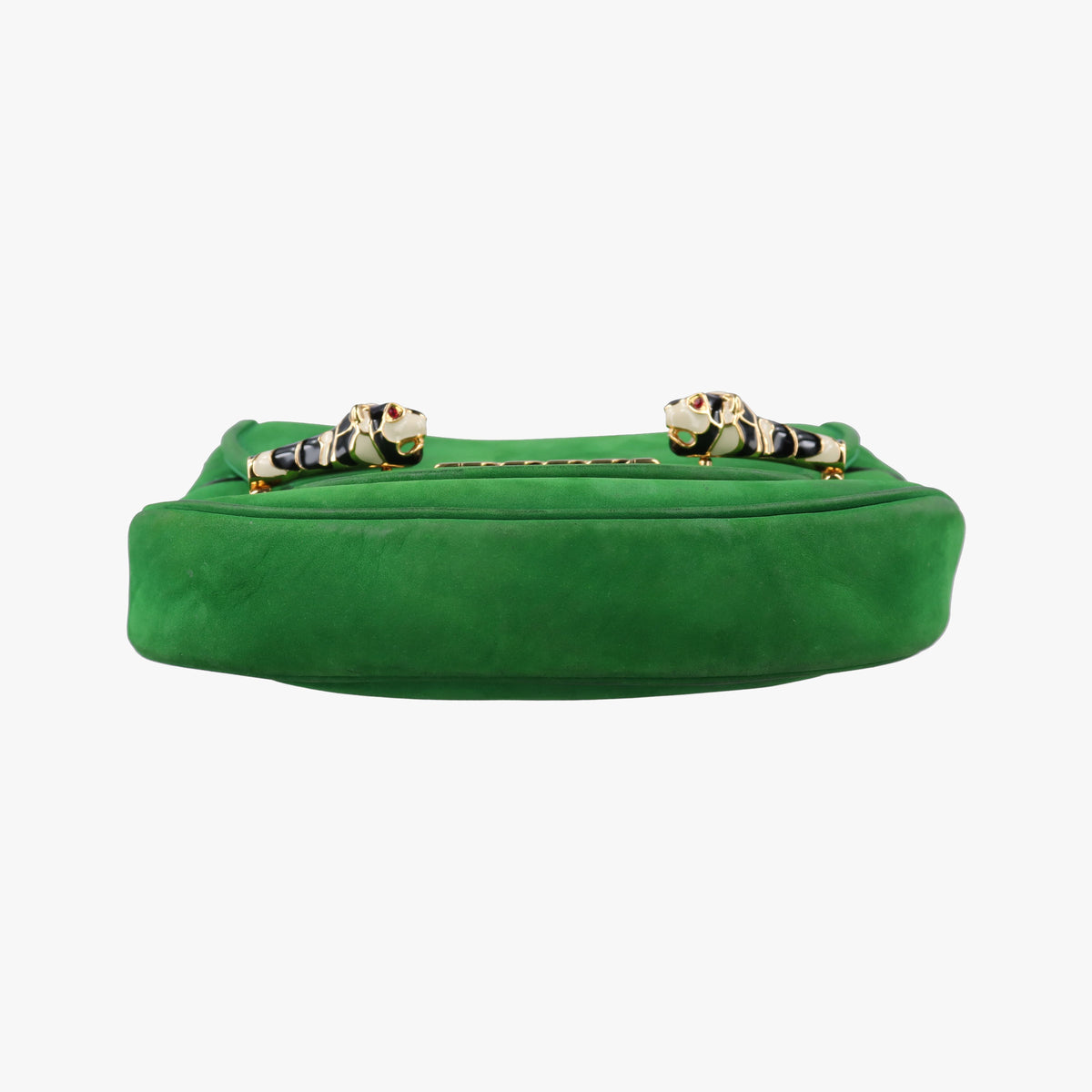 Secondhand Gucci Nubuck Tigrette Chain Green suede 290684 shoulderbag | stylenewstar