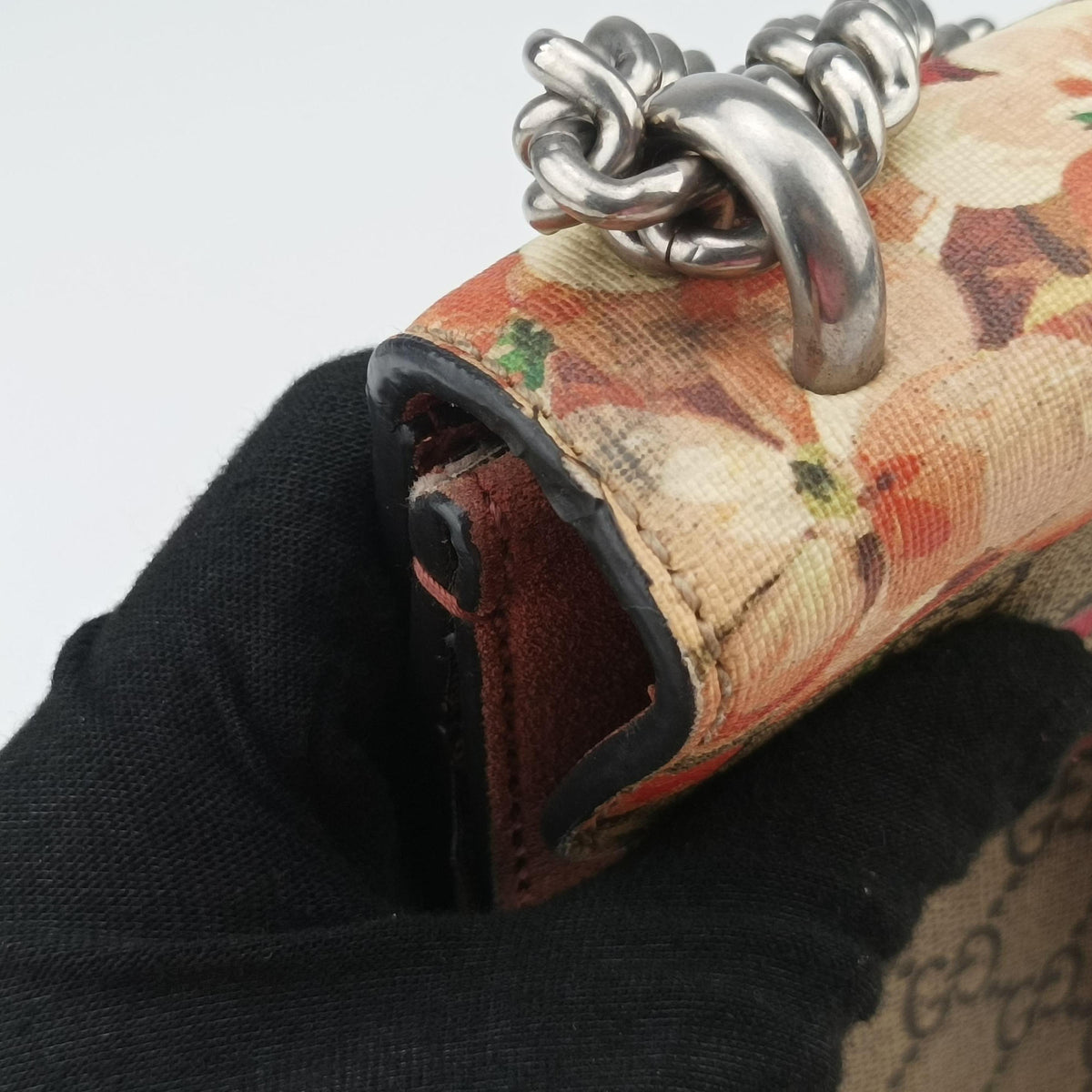 Pre-owned Gucci Dionysus beige×red×multicolor PVC coated canvas × suede 421970 shoulderbag | stylenewstar