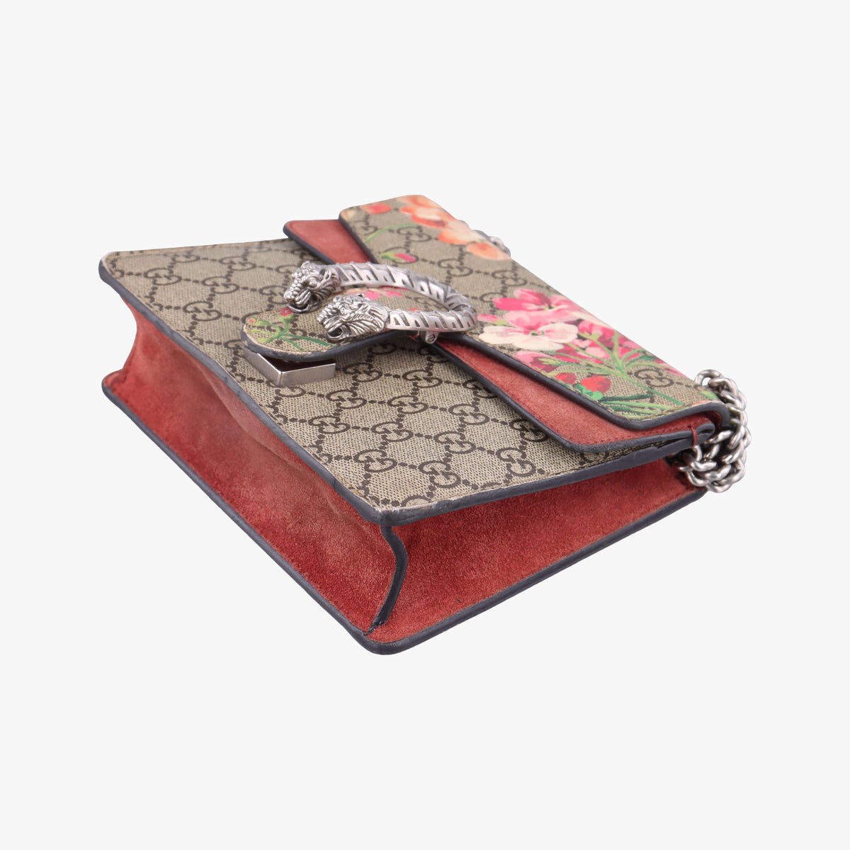 Pre-owned Gucci Dionysus beige×red×multicolor PVC coated canvas × suede 421970 shoulderbag | stylenewstar