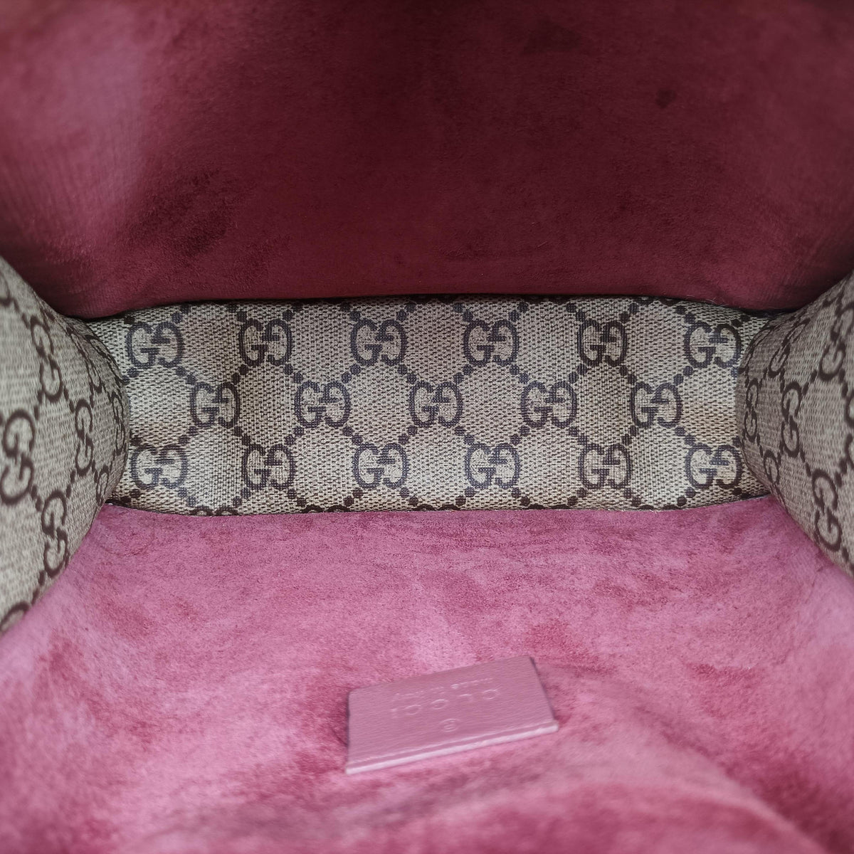 Pre-owned Gucci Dionysus beige×red×multicolor PVC coated canvas × suede 421970 shoulderbag | stylenewstar