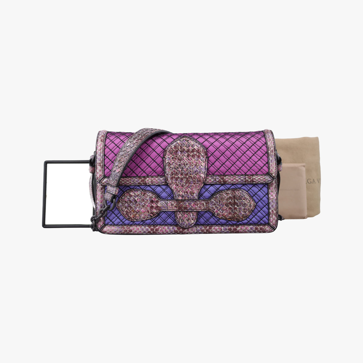 Pre-owned Bottega Veneta intrecciato Purple Series Leather x Snake skin  shoulderbag | stylenewstar