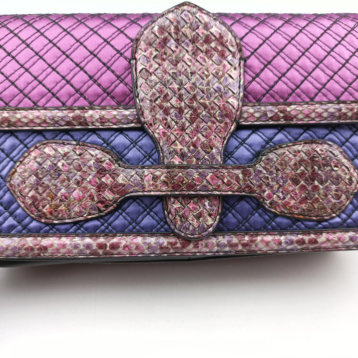 Pre-owned Bottega Veneta intrecciato Purple Series Leather x Snake skin  shoulderbag | stylenewstar