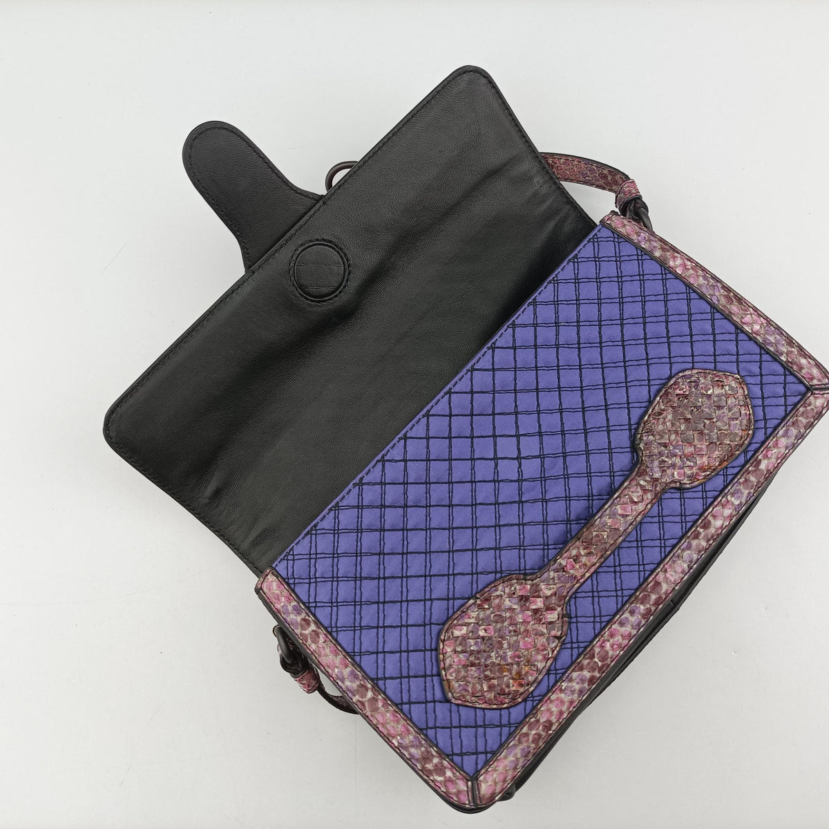 Pre-owned Bottega Veneta intrecciato Purple Series Leather x Snake skin  shoulderbag | stylenewstar