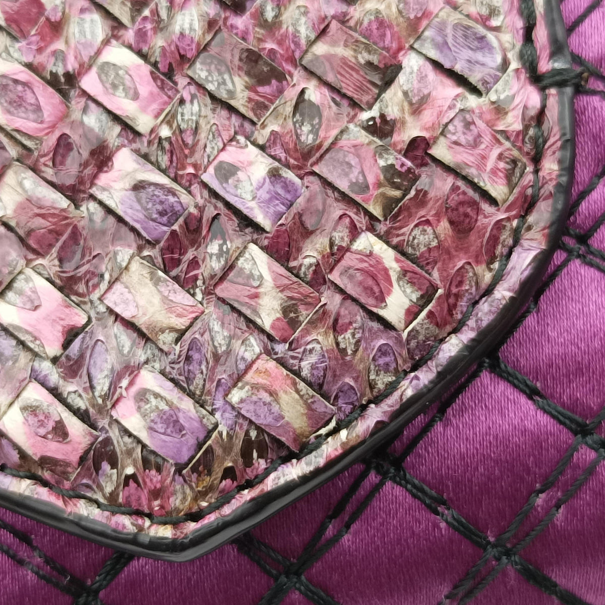 Pre-owned Bottega Veneta intrecciato Purple Series Leather x Snake skin  shoulderbag | stylenewstar