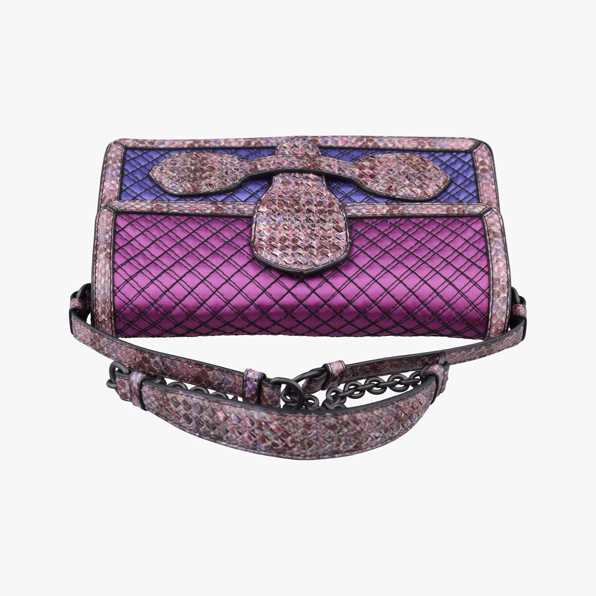 Pre-owned Bottega Veneta intrecciato Purple Series Leather x Snake skin  shoulderbag | stylenewstar
