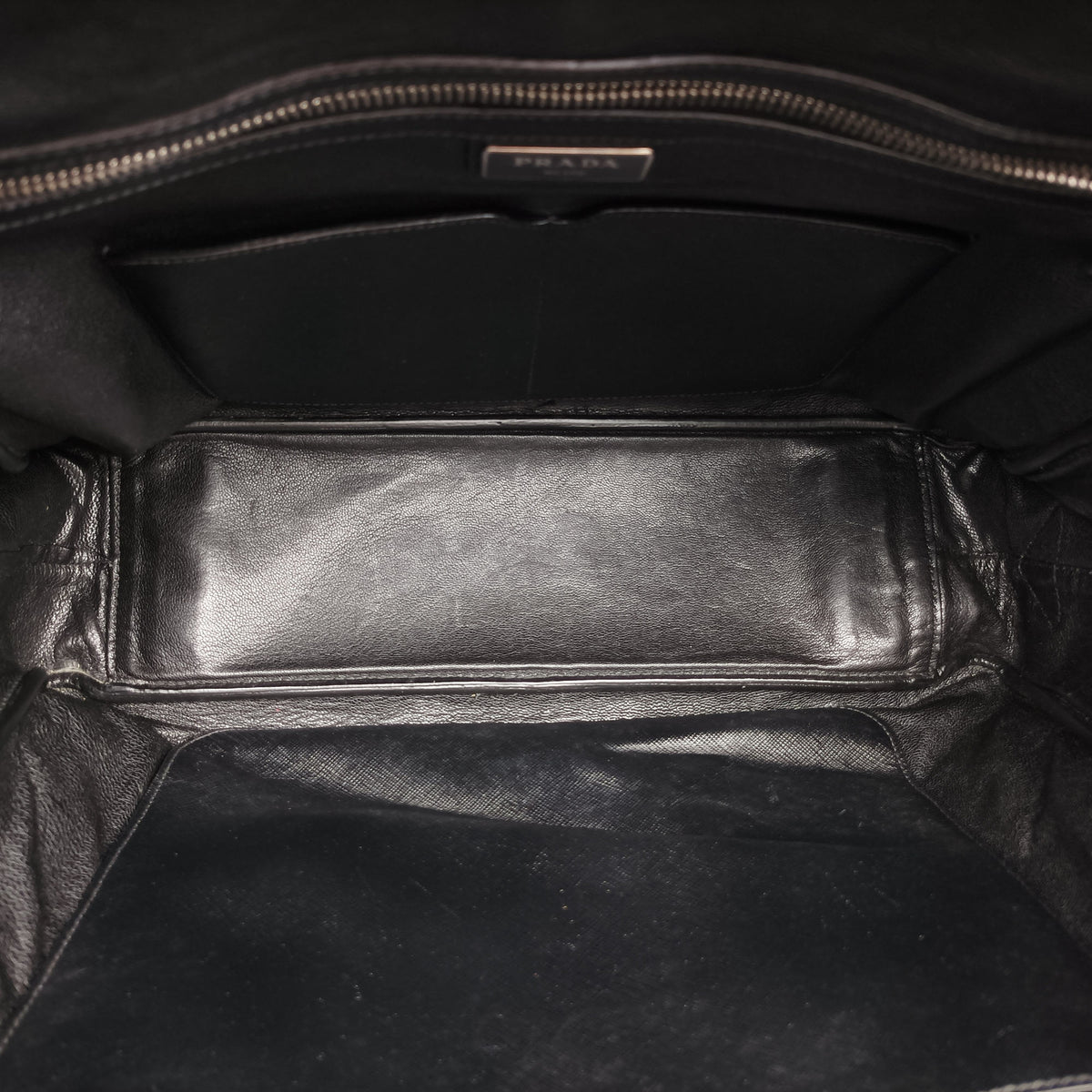 Pre-owned Prada business bag briefcase Navy x Black SAFFIANO Leather 2VE363 handbag | stylenewstar