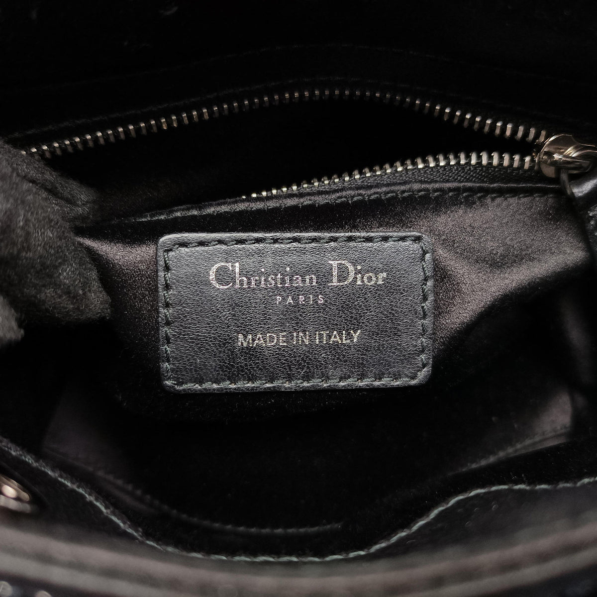Pre-owned Christian Dior Lady Dior Black Silk  shoulderbag | stylenewstar