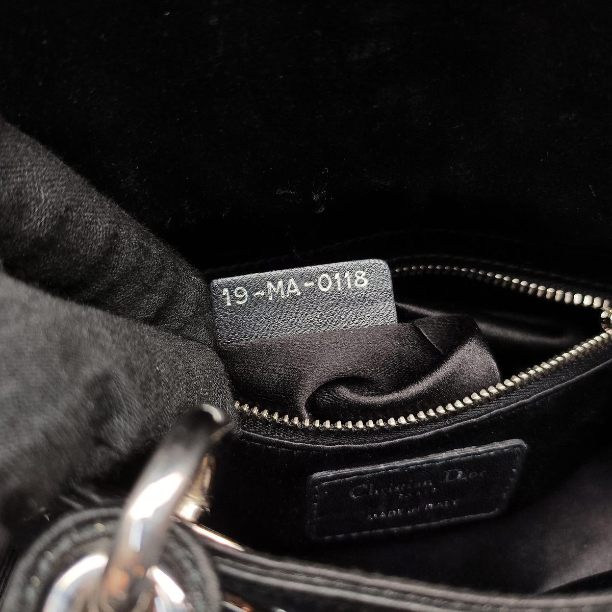 Pre-owned Christian Dior Lady Dior Black Silk  shoulderbag | stylenewstar