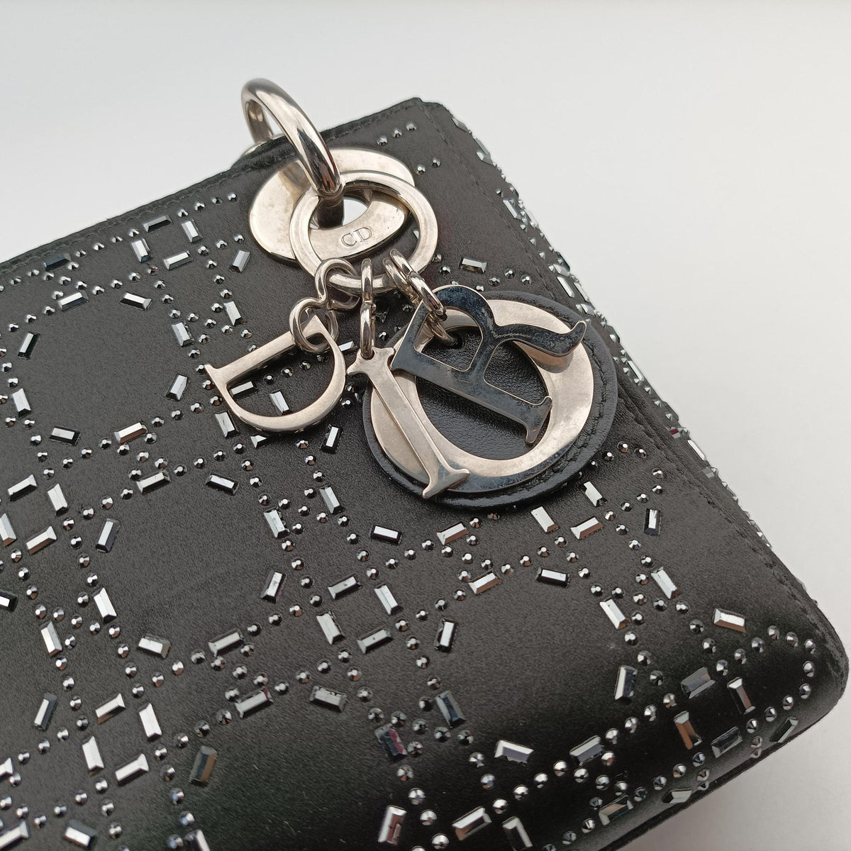 Pre-owned Christian Dior Lady Dior Black Silk  shoulderbag | stylenewstar