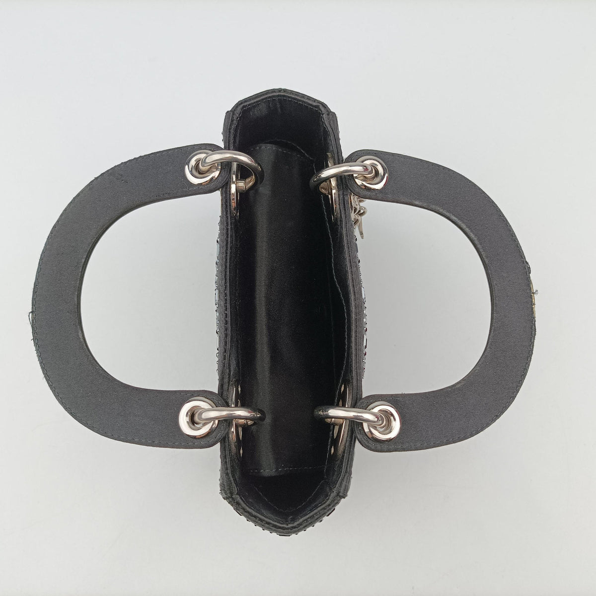 Pre-owned Christian Dior Lady Dior Black Silk  shoulderbag | stylenewstar