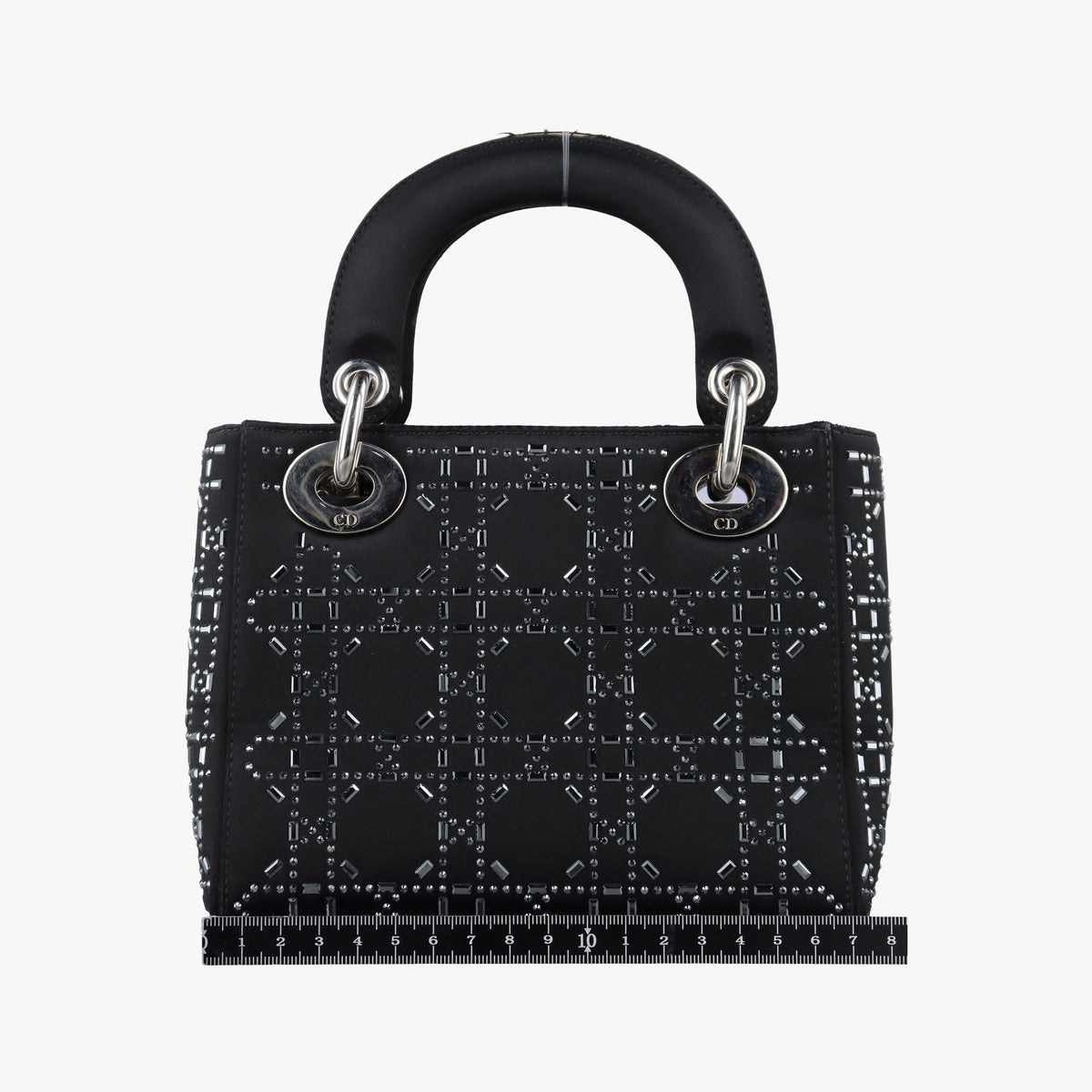 Pre-owned Christian Dior Lady Dior Black Silk  shoulderbag | stylenewstar