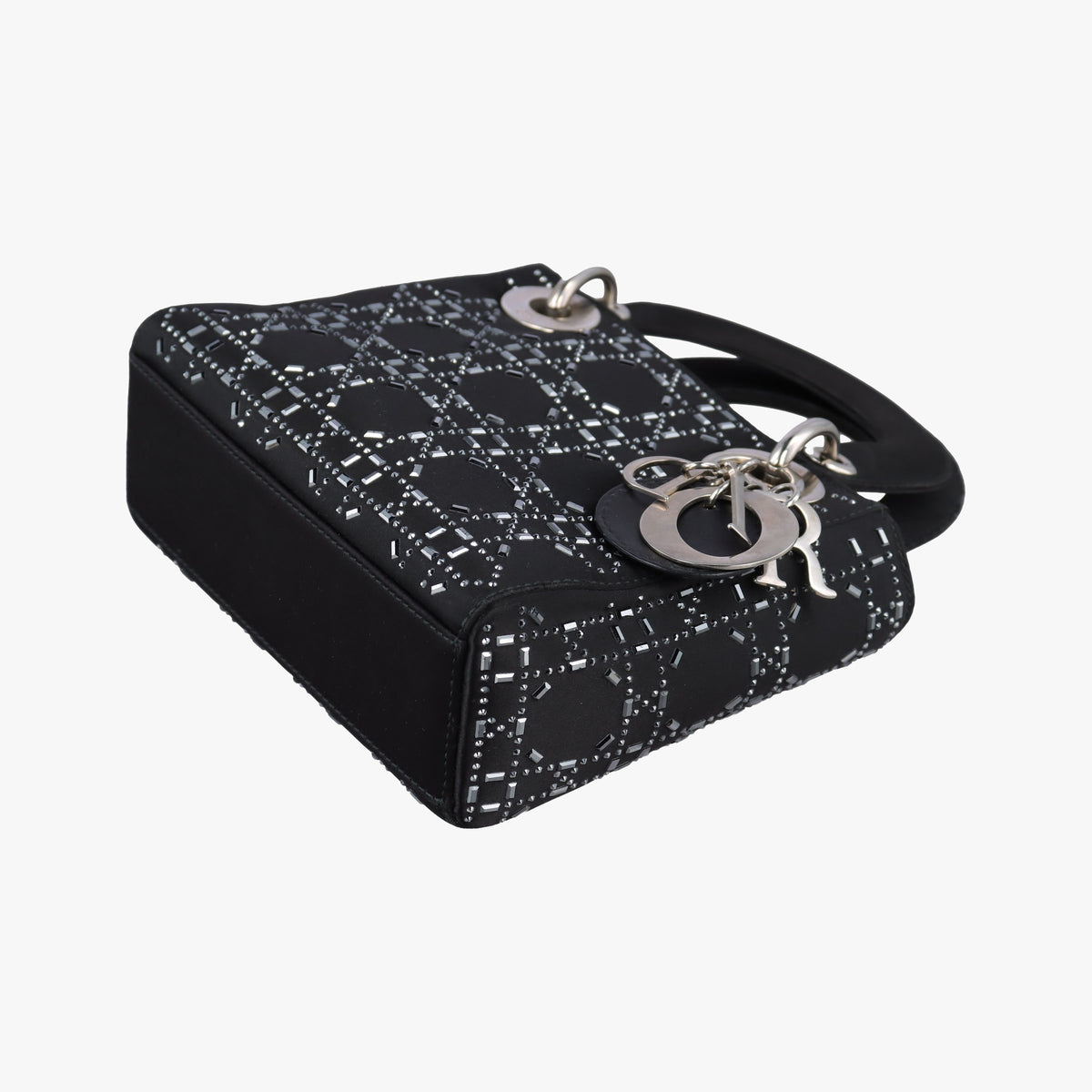 Pre-owned Christian Dior Lady Dior Black Silk  shoulderbag | stylenewstar