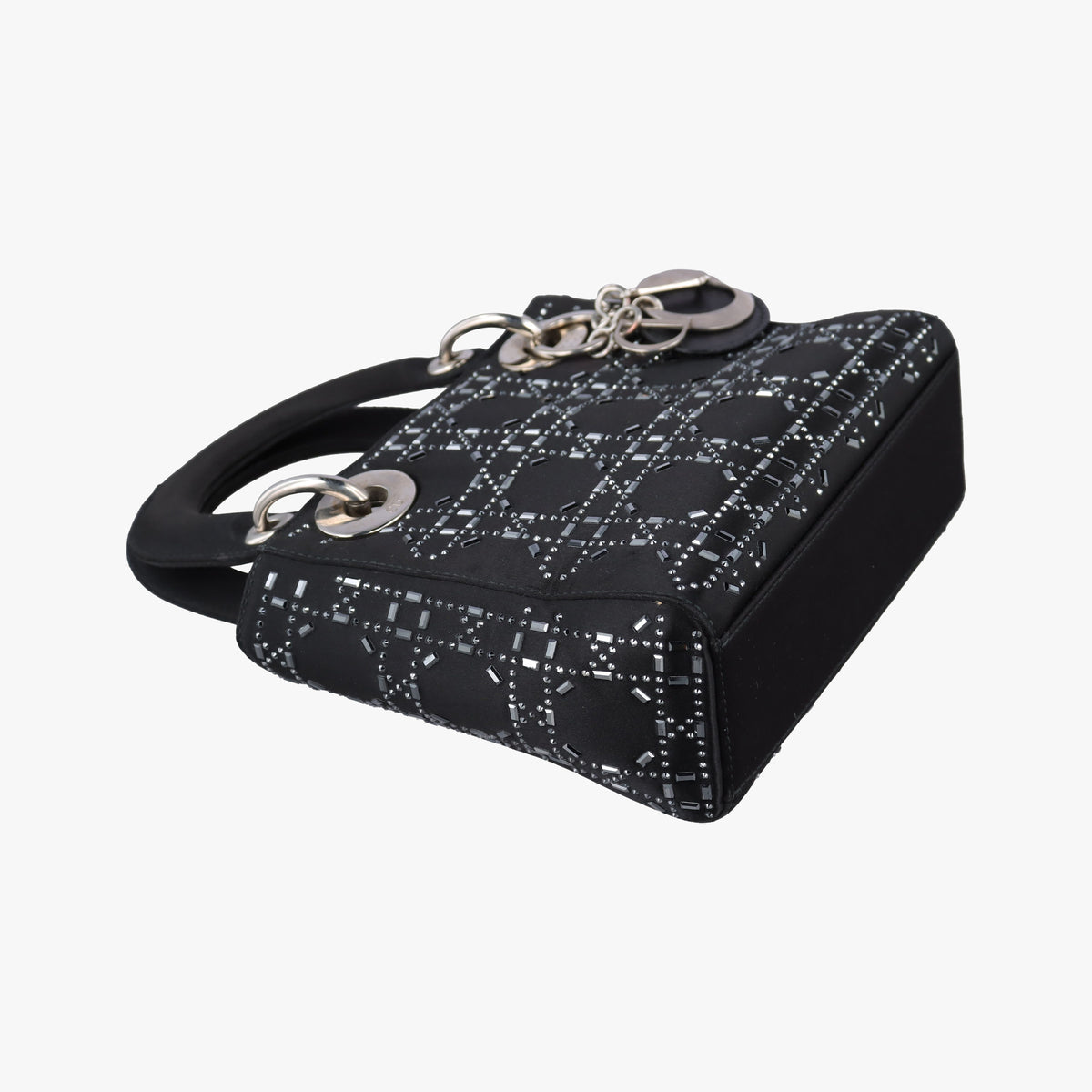 Pre-owned Christian Dior Lady Dior Black Silk  shoulderbag | stylenewstar