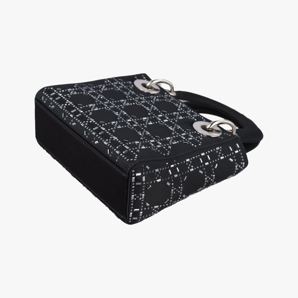 Pre-owned Christian Dior Lady Dior Black Silk  shoulderbag | stylenewstar