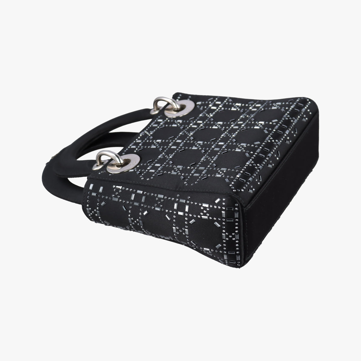 Pre-owned Christian Dior Lady Dior Black Silk  shoulderbag | stylenewstar