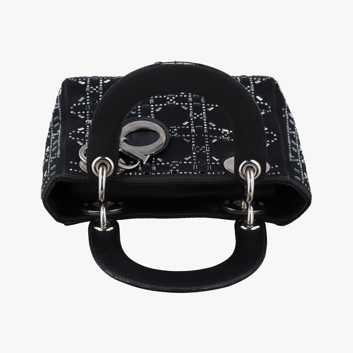 Pre-owned Christian Dior Lady Dior Black Silk  shoulderbag | stylenewstar