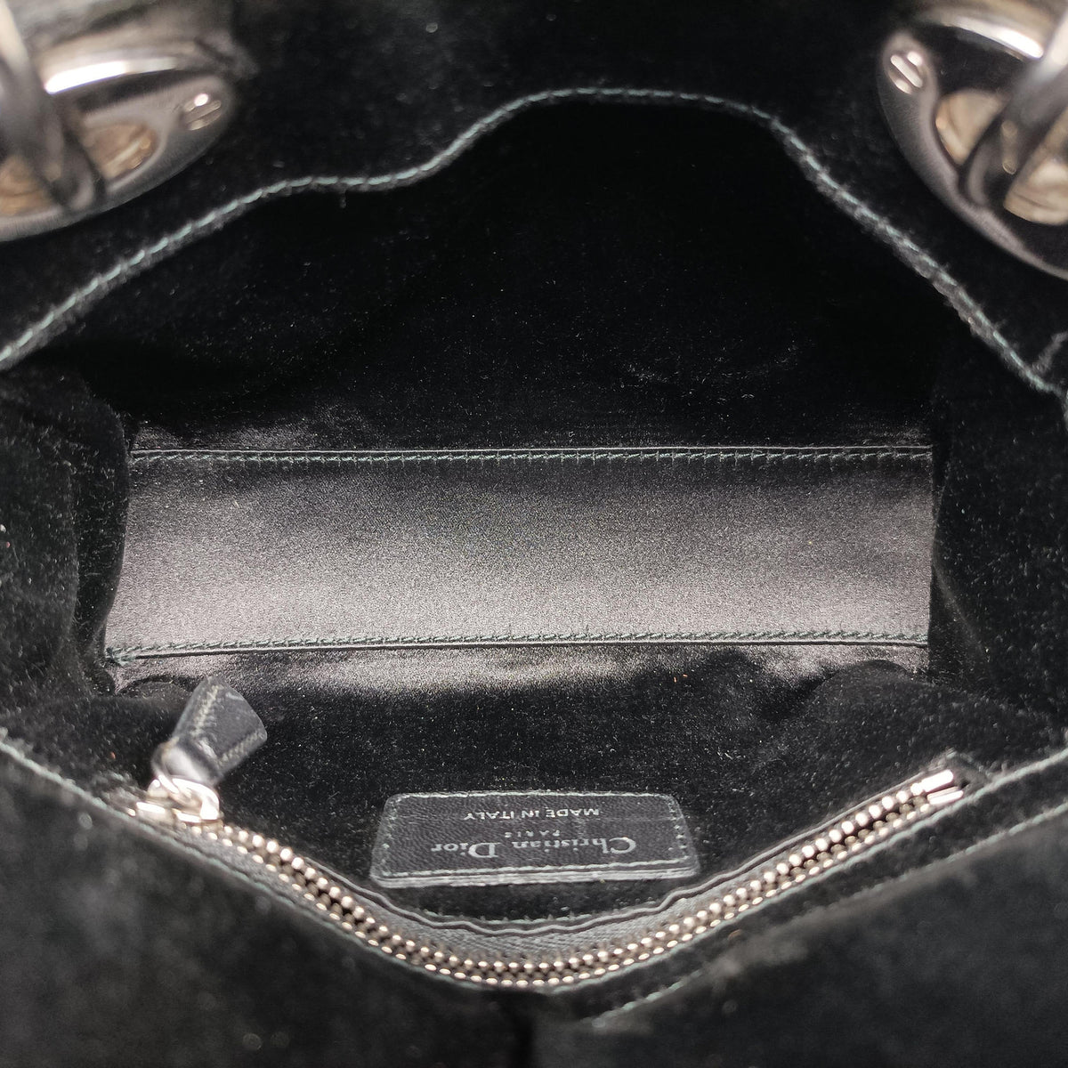 Pre-owned Christian Dior Lady Dior Black Silk  shoulderbag | stylenewstar