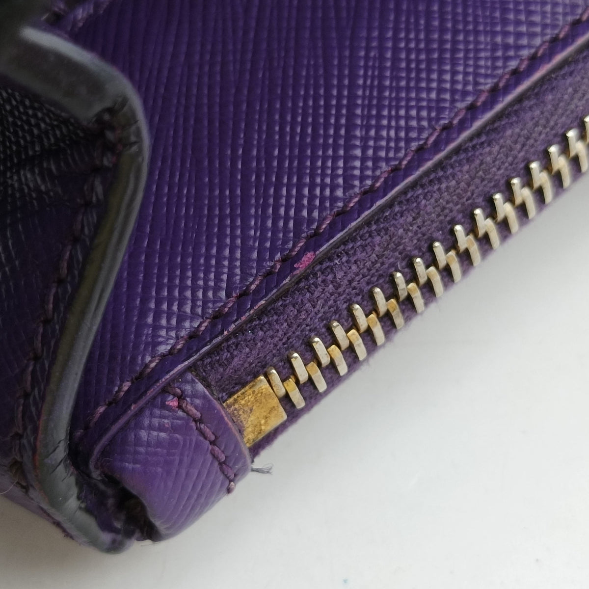 Pre-owned Prada Galleria Purple SAFFIANO Leather BN1801 handbag | stylenewstar