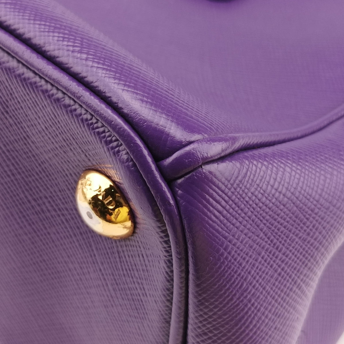 Pre-owned Prada Galleria Purple SAFFIANO Leather BN1801 handbag | stylenewstar