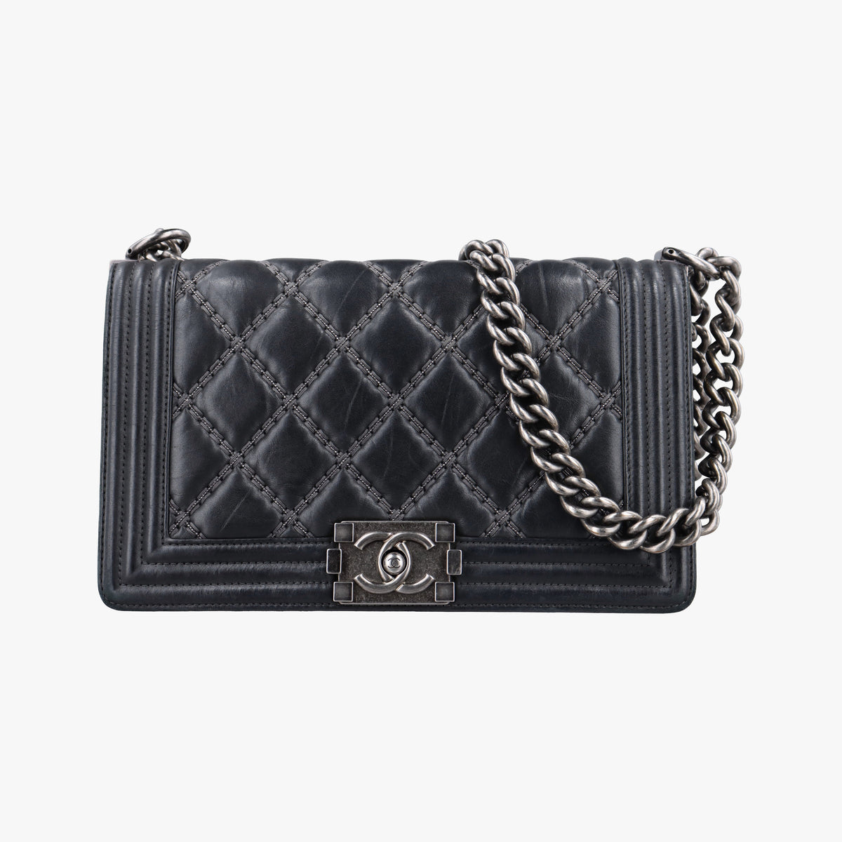 Secondhand Chanel BOY CHANEL Black Leather A67086 shoulderbag | stylenewstar