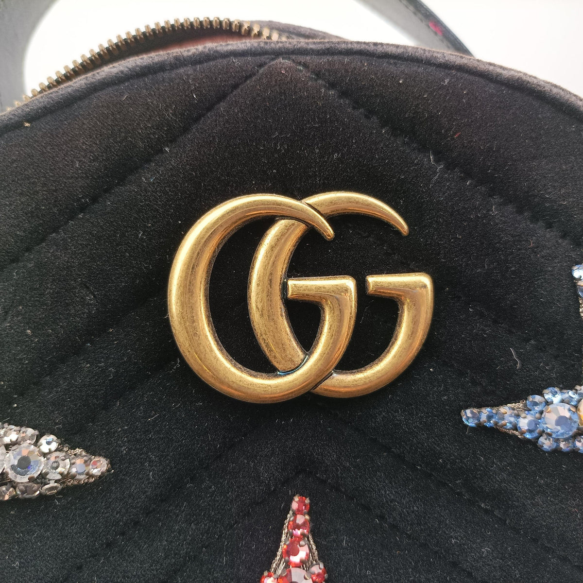 Vintage Gucci Marmont Black velour 524568 backpack/rucksack | stylenewstar