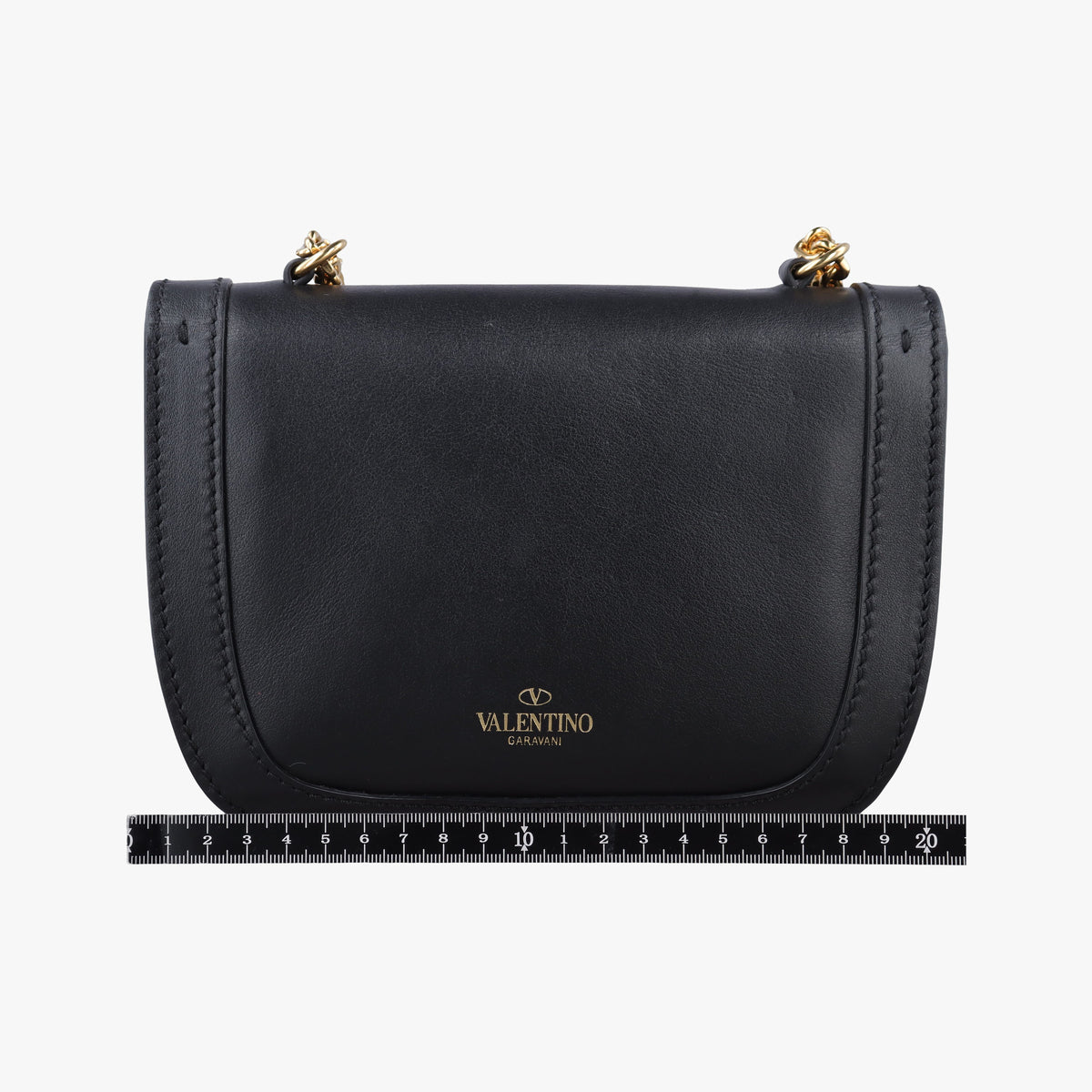 Pre-owned Valentino Lucky Rockstud Black Leather  shoulderbag | stylenewstar
