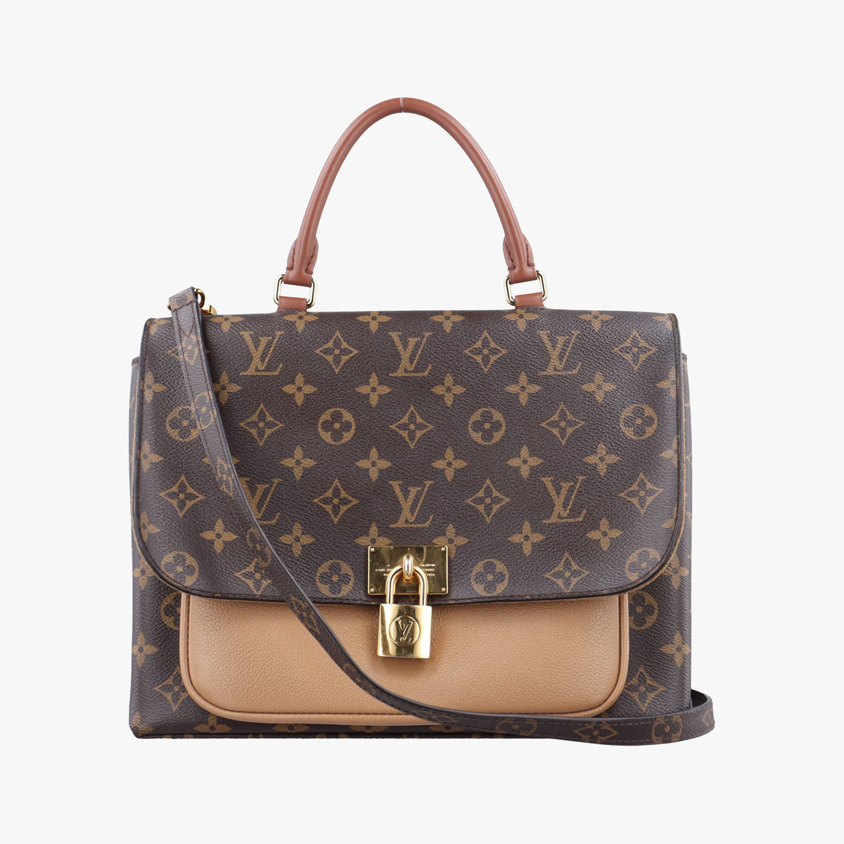 Vintage Louis Vuitton MARIGNAN brown×SESAME Monogram Canvas×calf leather M44544 shoulderbag | stylenewstar