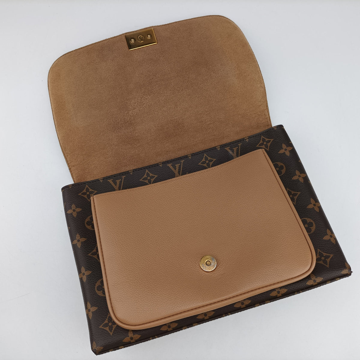 Vintage Louis Vuitton MARIGNAN brown×SESAME Monogram Canvas×calf leather M44544 shoulderbag | stylenewstar