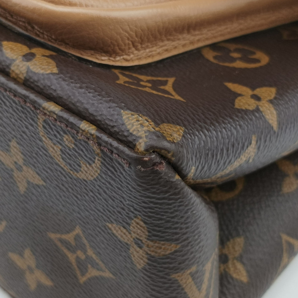 Vintage Louis Vuitton MARIGNAN brown×SESAME Monogram Canvas×calf leather M44544 shoulderbag | stylenewstar