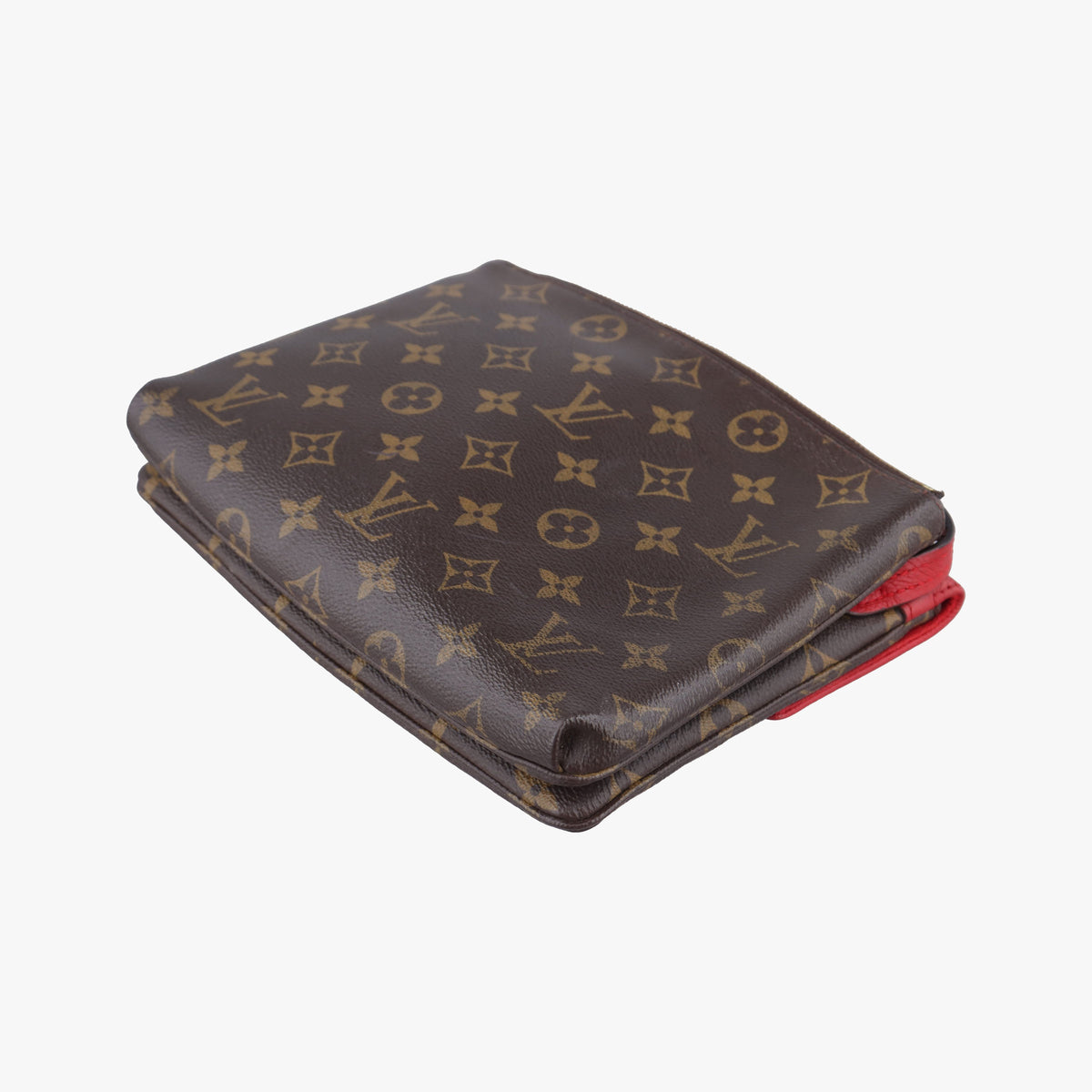 Pre-owned Louis Vuitton Twice Brown×Cerise Monogram Canvas×calf leather M50184 shoulderbag | stylenewstar