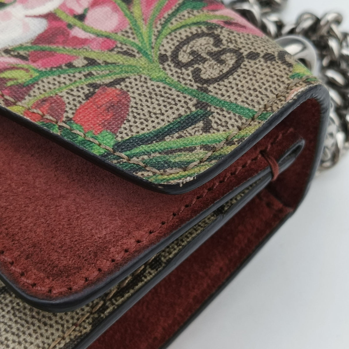 Pre-owned Gucci Dionysus beige×red×multicolor PVC coated canvas × suede 421970 shoulderbag | stylenewstar