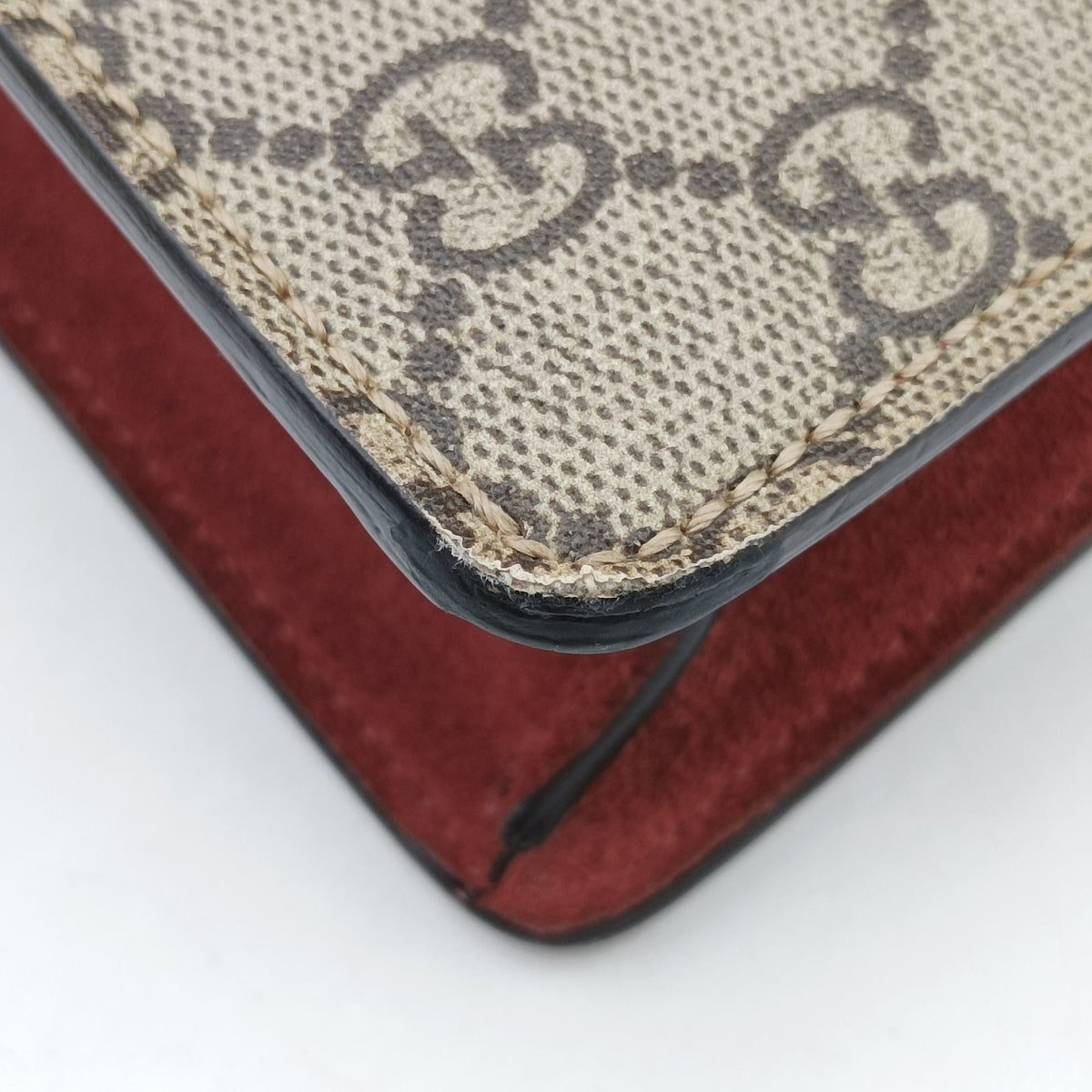Pre-owned Gucci Dionysus beige×red×multicolor PVC coated canvas × suede 421970 shoulderbag | stylenewstar
