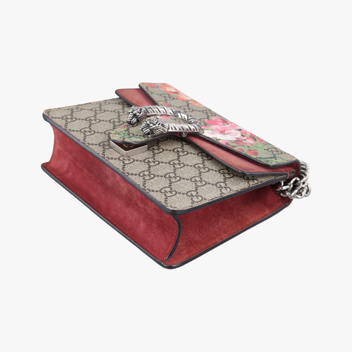 Pre-owned Gucci Dionysus beige×red×multicolor PVC coated canvas × suede 421970 shoulderbag | stylenewstar