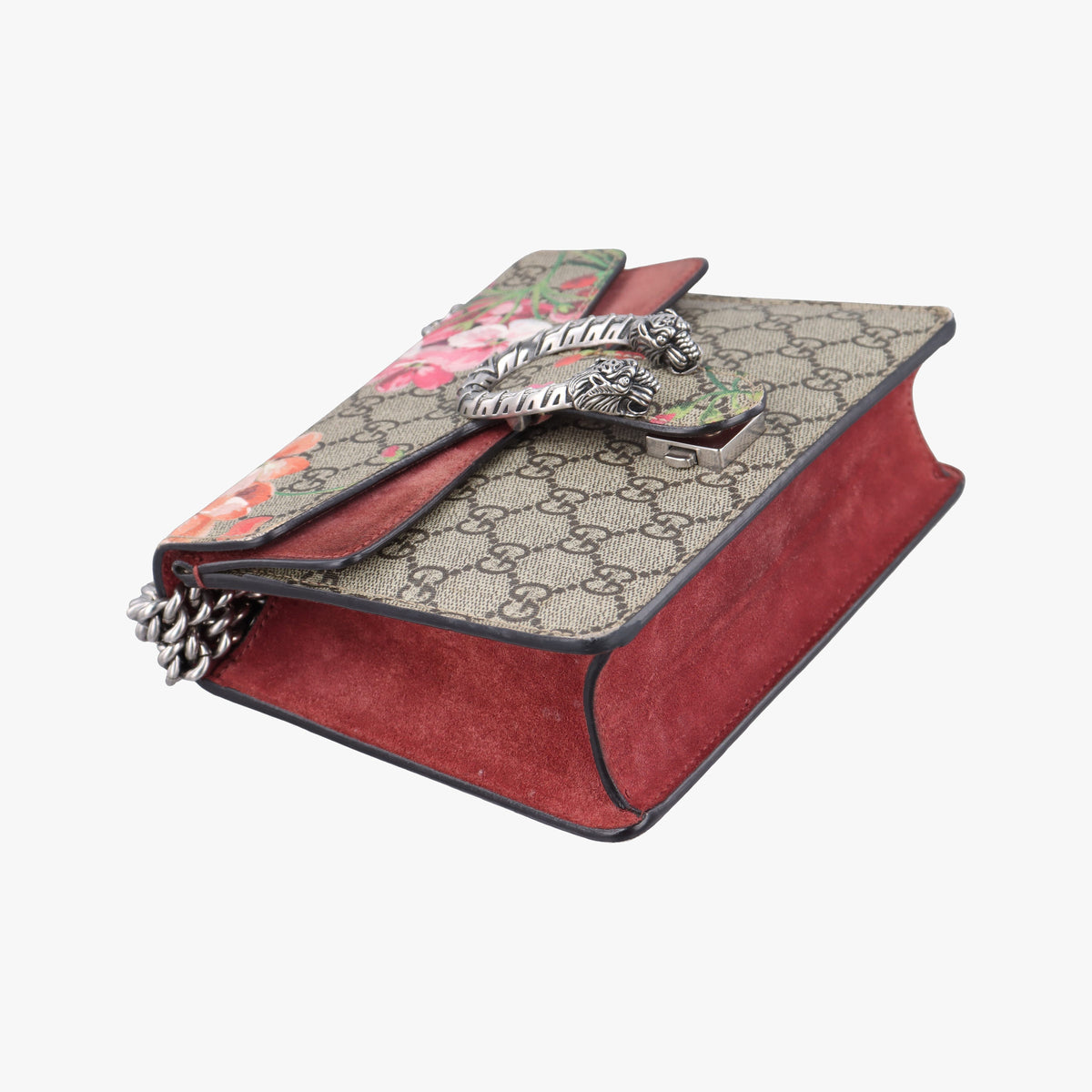 Pre-owned Gucci Dionysus beige×red×multicolor PVC coated canvas × suede 421970 shoulderbag | stylenewstar