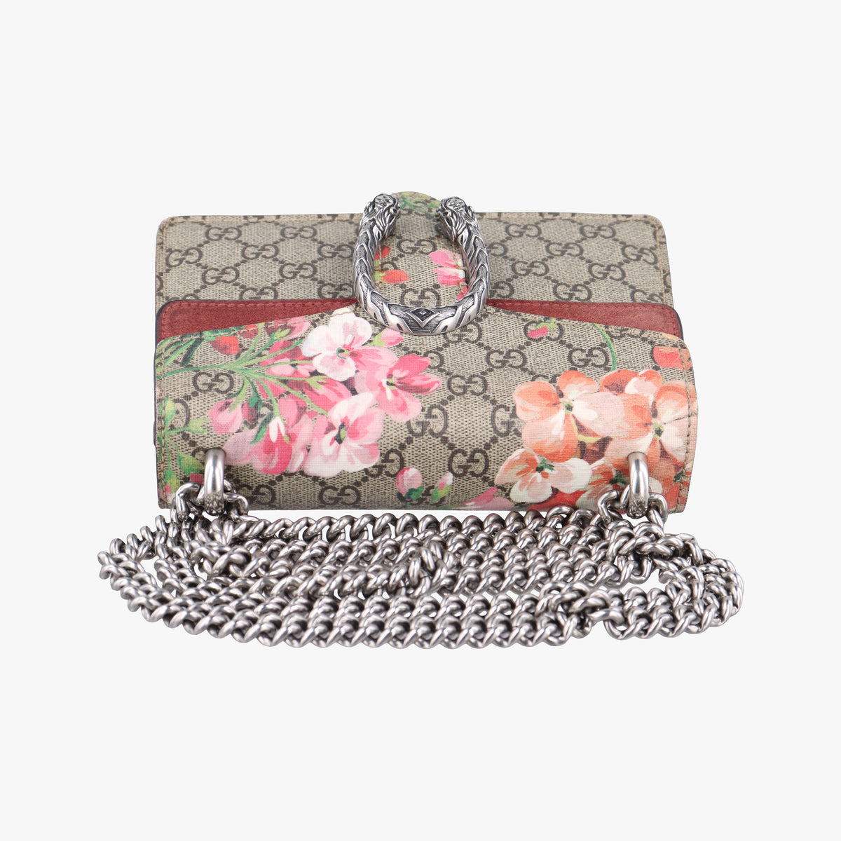 Pre-owned Gucci Dionysus beige×red×multicolor PVC coated canvas × suede 421970 shoulderbag | stylenewstar