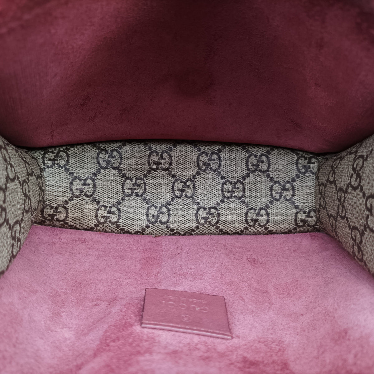 Pre-owned Gucci Dionysus beige×red×multicolor PVC coated canvas × suede 421970 shoulderbag | stylenewstar