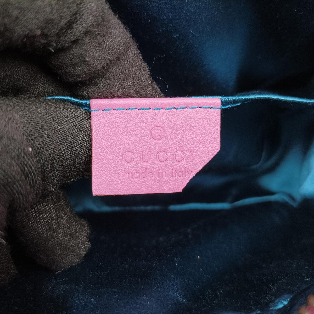 Pre-owned Gucci GG Marmont Pink velour 448065 shoulderbag | stylenewstar
