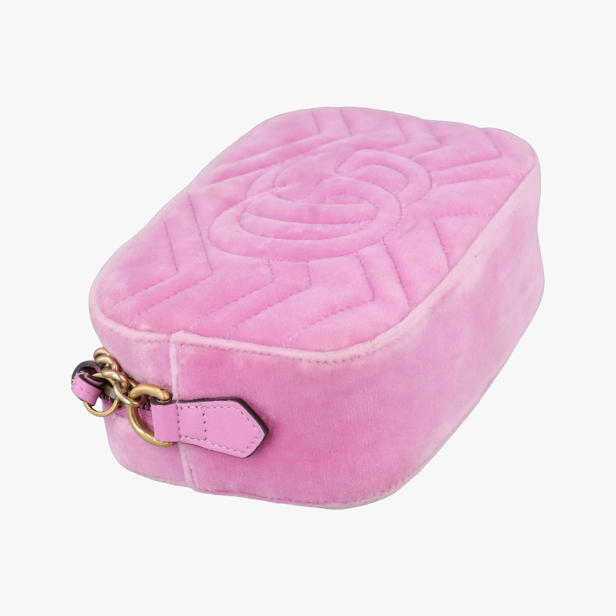 Pre-owned Gucci GG Marmont Pink velour 448065 shoulderbag | stylenewstar