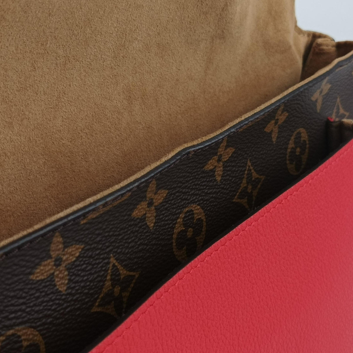 Vintage Louis Vuitton MARIGNAN Brown × Coquelicot Monogram Canvas×calf leather M44286 shoulderbag | stylenewstar