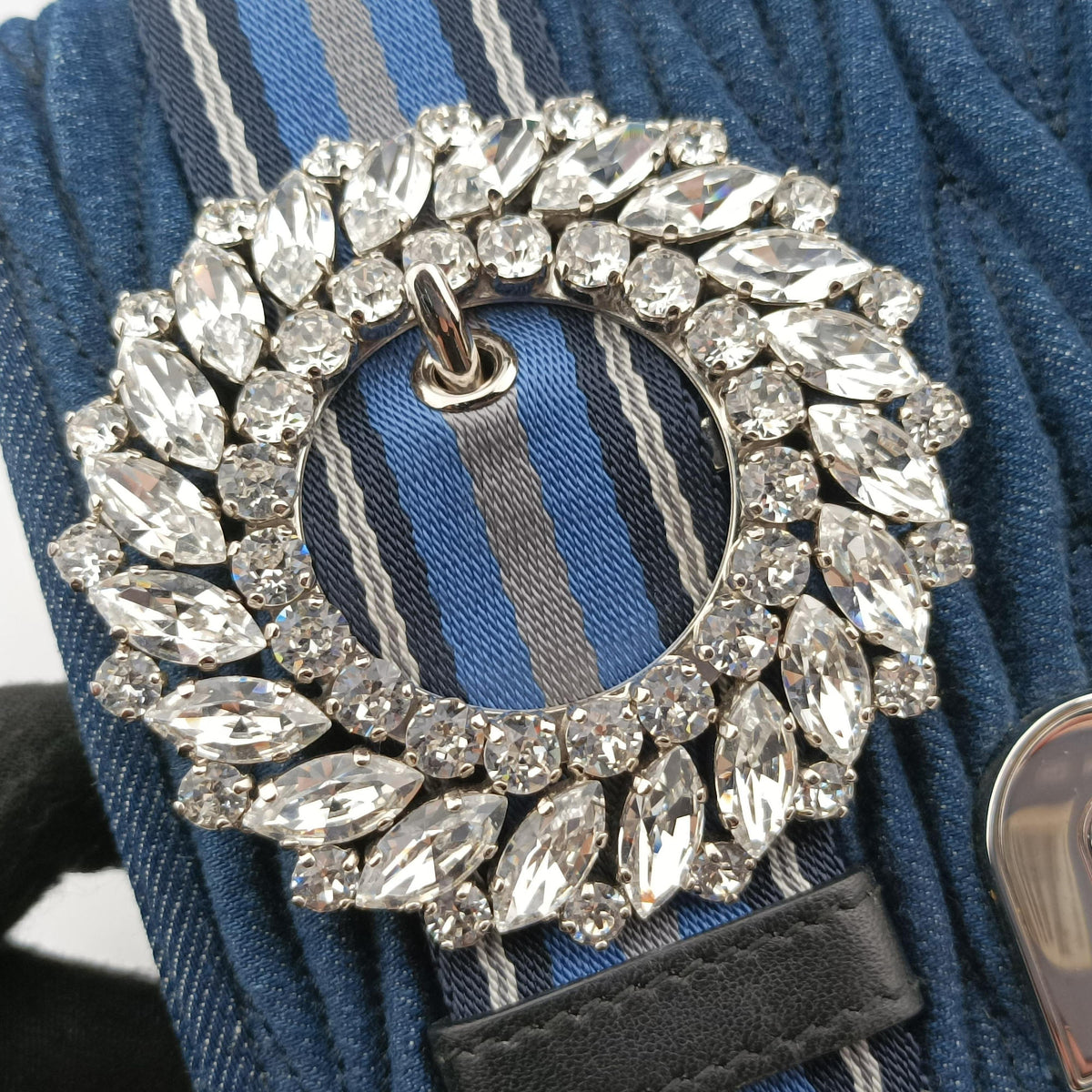Pre-owned Miu Miu My Miu Blue Denim 5BF068 shoulderbag | stylenewstar