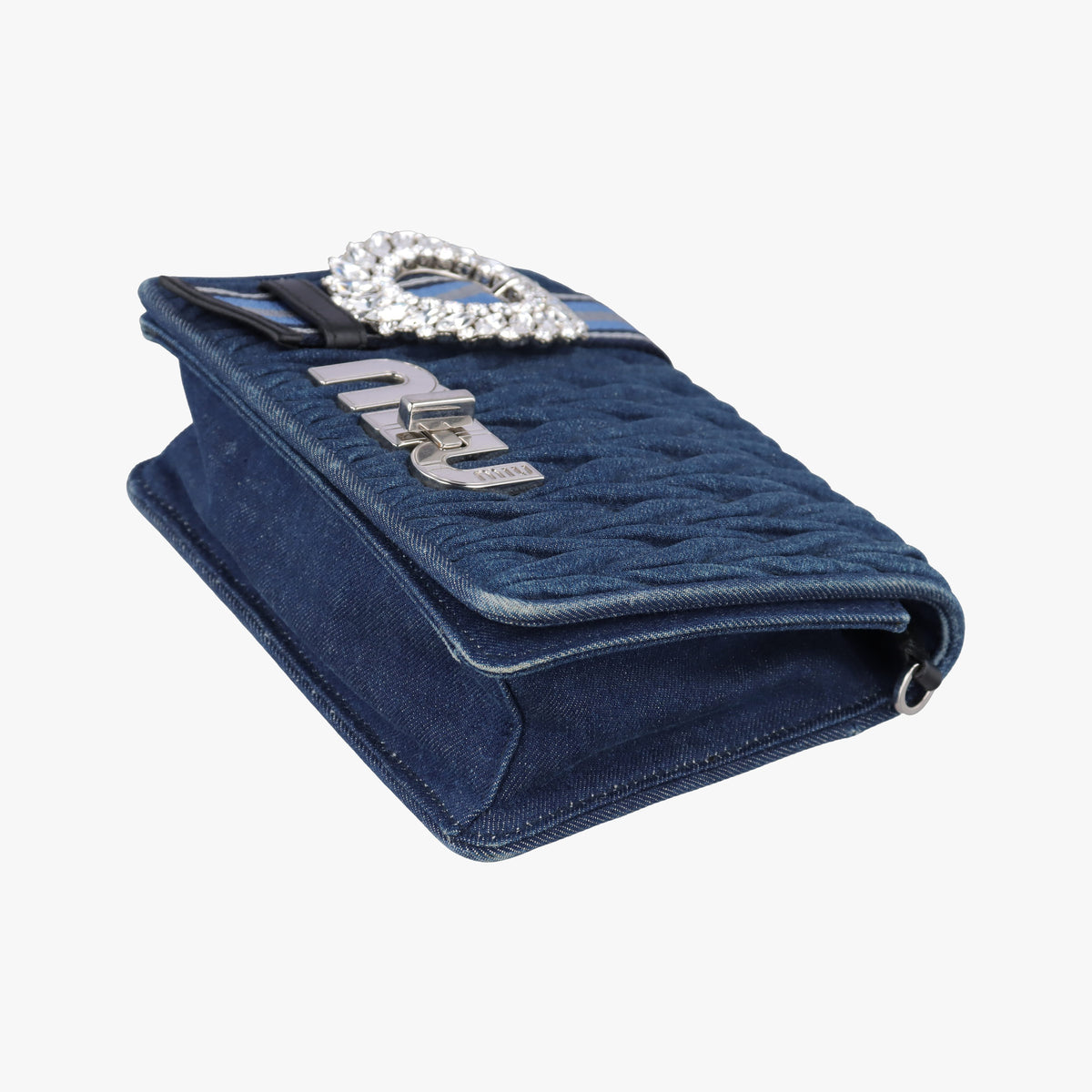 Pre-owned Miu Miu My Miu Blue Denim 5BF068 shoulderbag | stylenewstar