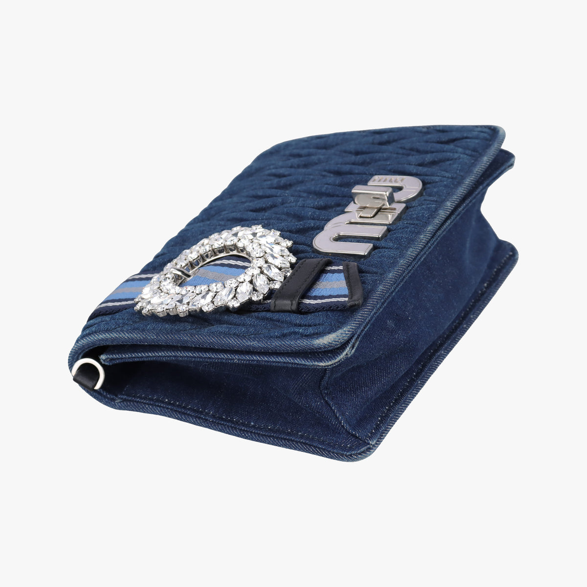 Pre-owned Miu Miu My Miu Blue Denim 5BF068 shoulderbag | stylenewstar