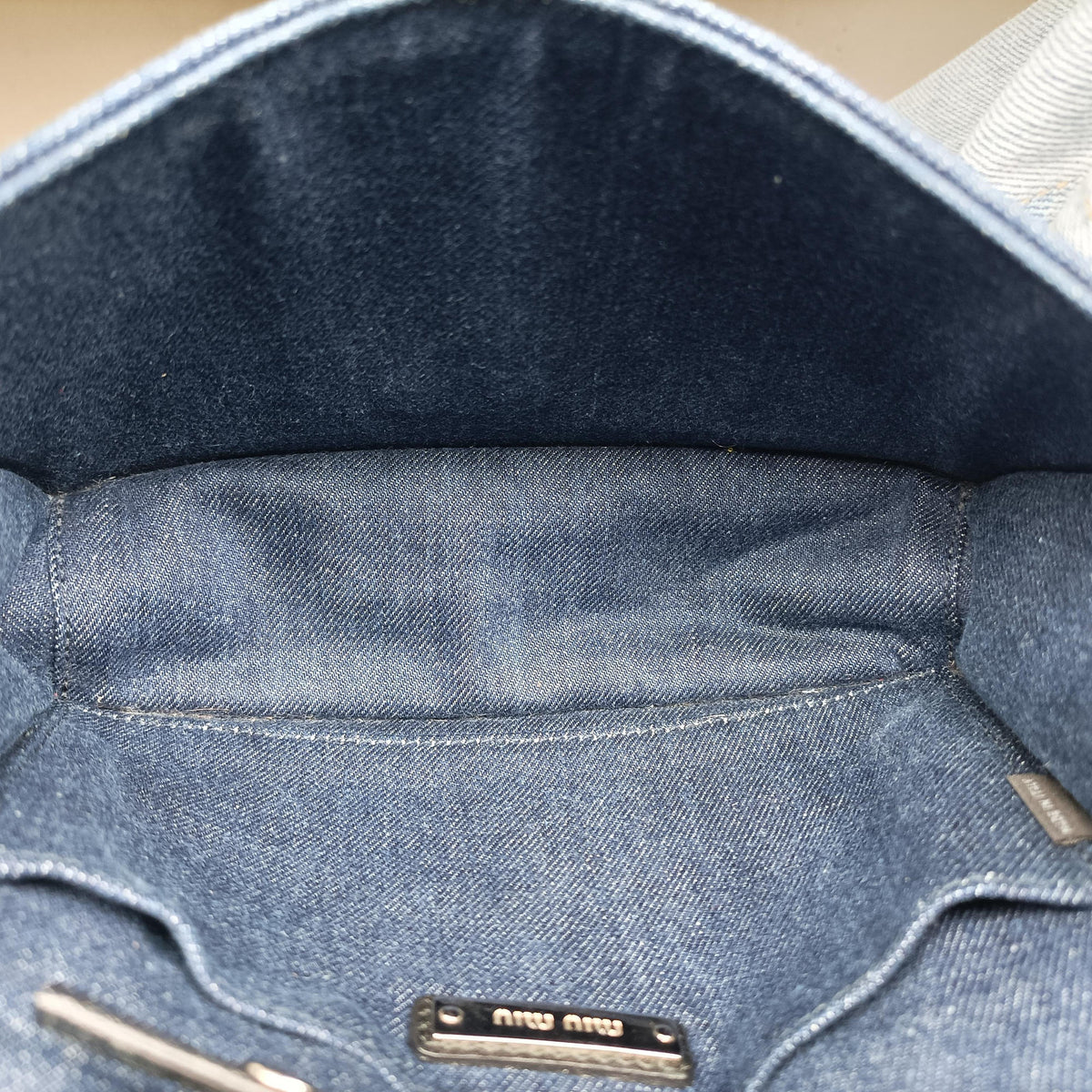 Pre-owned Miu Miu My Miu Blue Denim 5BF068 shoulderbag | stylenewstar