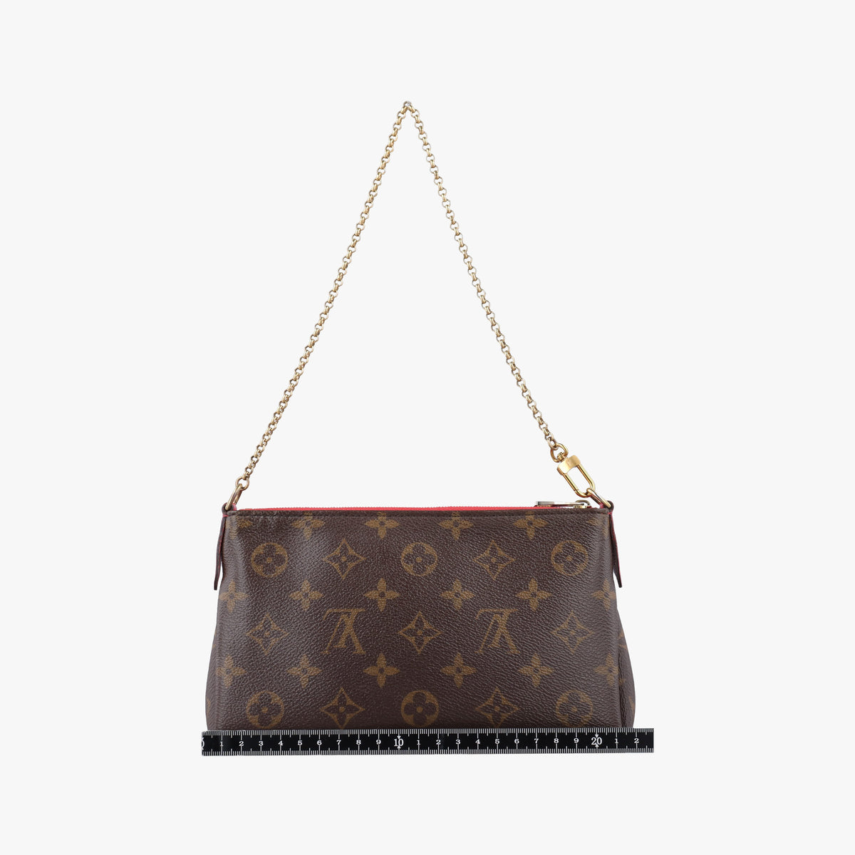 Pre-owned Louis Vuitton Pallas Clutch Brown x Cerise Monogram canvas M41638 shoulderbag | stylenewstar