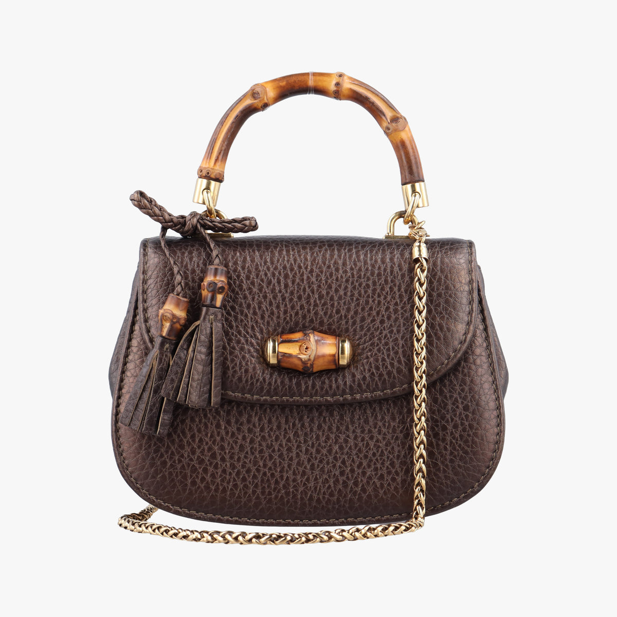 Secondhand Gucci Bamboo Brown leather 269969 shoulderbag | stylenewstar